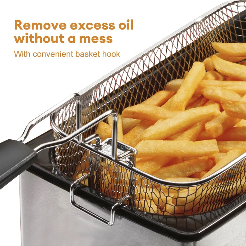 2000W Electric Deep Fryers Oil Oven Adjustable Thermostat Fried Chicken Grill French 4L Fries Frying Machine Heating Cooker