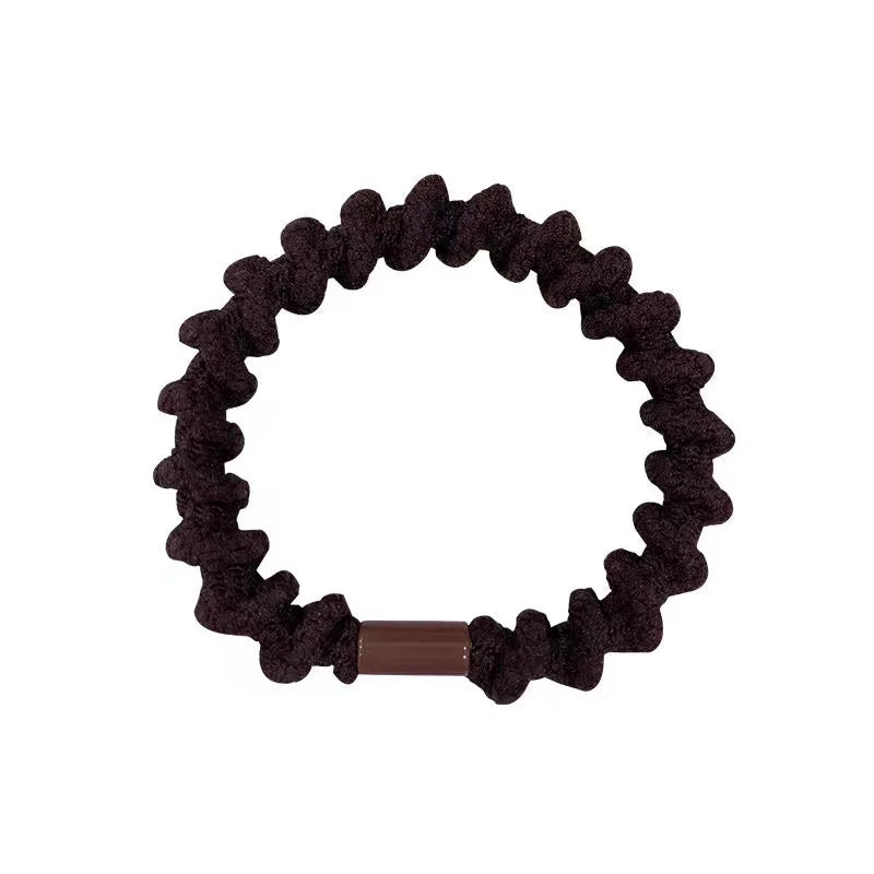 5Pcs/Lot Minimalist Black Brown Hair Rope Soft High Elastic Hair Bands Casual Women Girls Ponytail Scrunchies Hair Accessories
