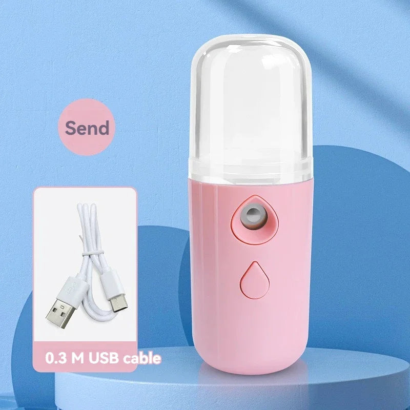 Handheld  mini spray face Steam meter  Nano spray water refill meter charging Portable eye moistening face humidifier household