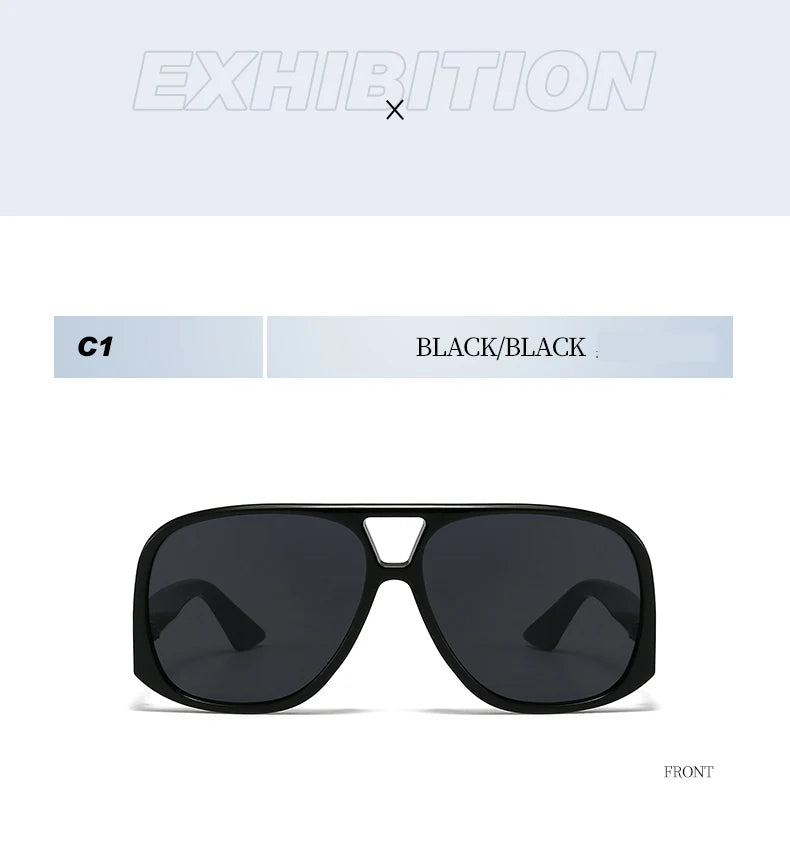 Hiking Camping Oversized Women Double Bridges Anti Light Glasses Fashion Outdoor Driving Eyeglasses Beach Travel UV400 Shades