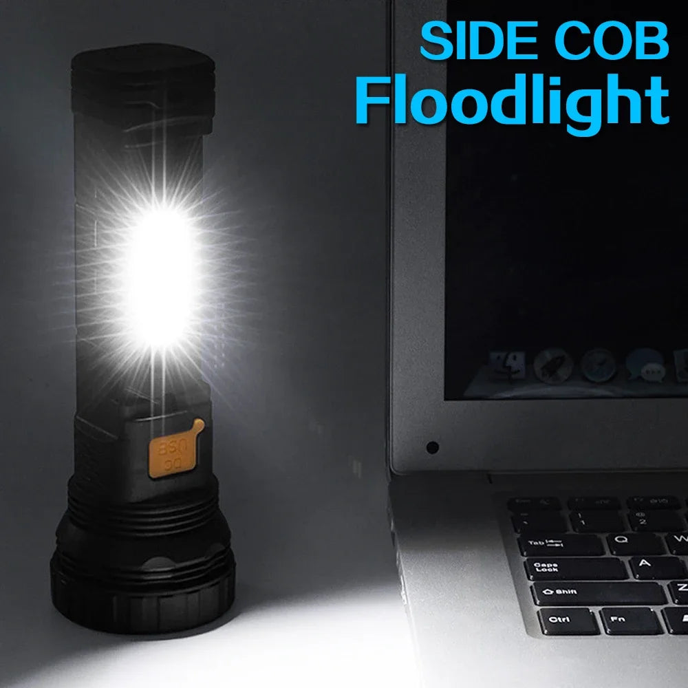 1PC Multi-function Solar LED Flashlight Outdoor Long Range Torch Emergency Power Bank LED Solar Flashlight olight torch