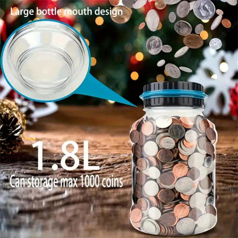 Max Coin Counting Box, Automated Coin Bank, Electronic Piggy Bank Counter Money Saving Jar Coins Storage Case Safe USD EURO Gift