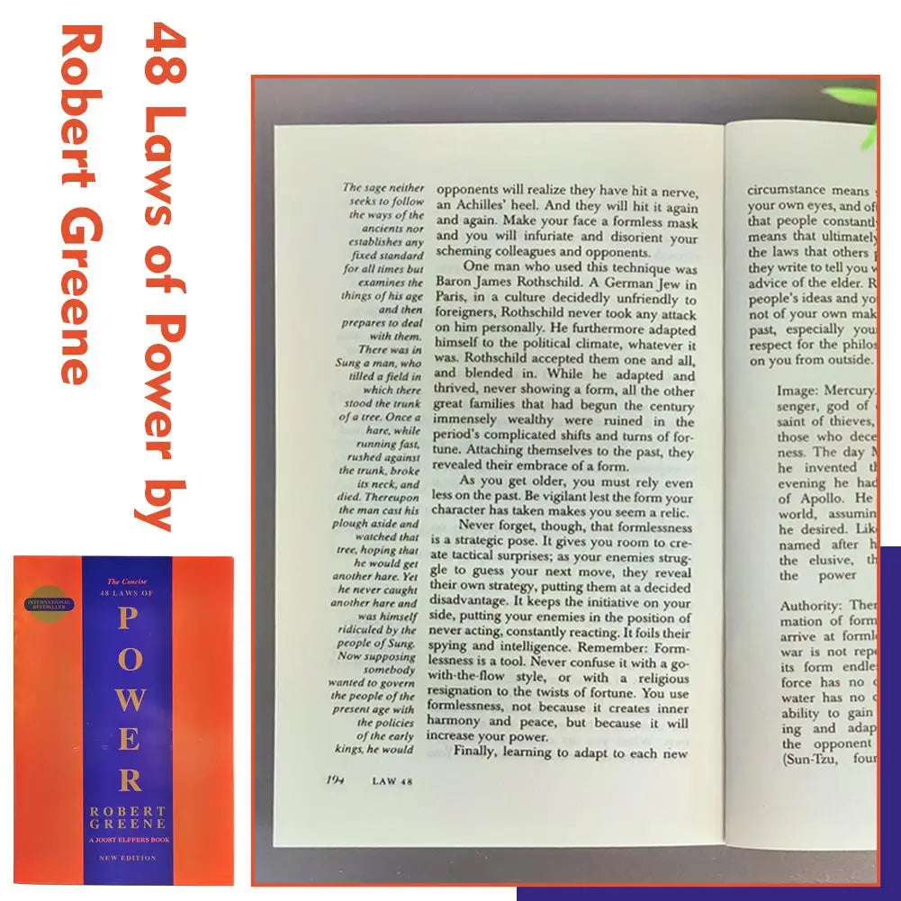 The Concise 48 Laws of Power English Book By Robert Greene Political Leadership Political Philosophy Motivation Books for Adult