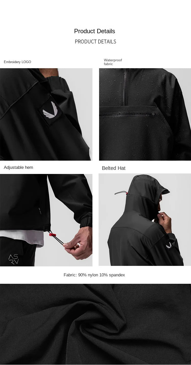 Men's Spring Autumn Running Hooded Jackets Gym Fitness Sports Sportswear Hoodies Zipper Hoody Sweatshirt Casual Pullover Coat