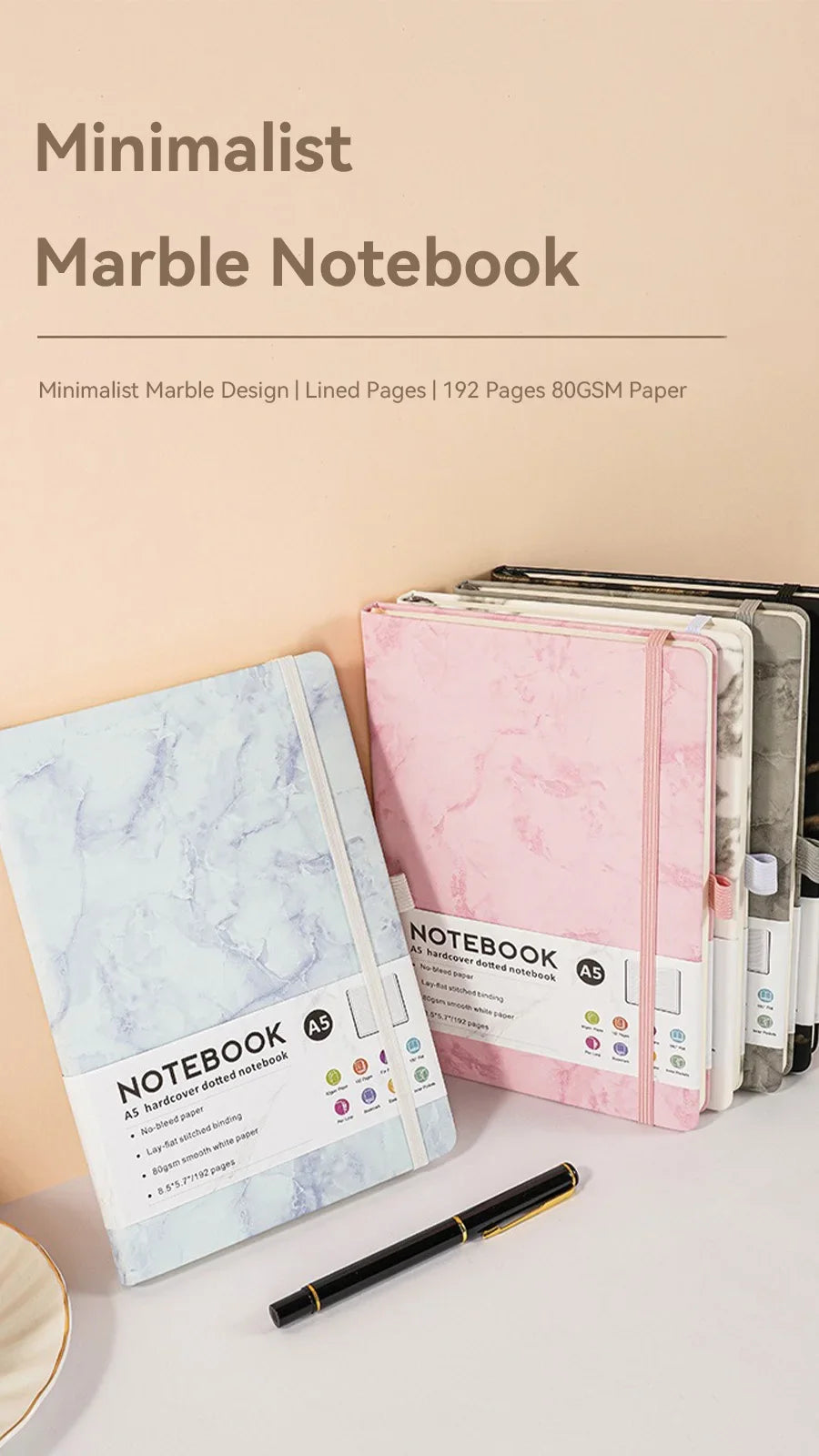 Hard Cover Sketchbook Strap Notebook A5 Lined Stationery Notebooks and Journals Diary Writing Pads Office School Supplies