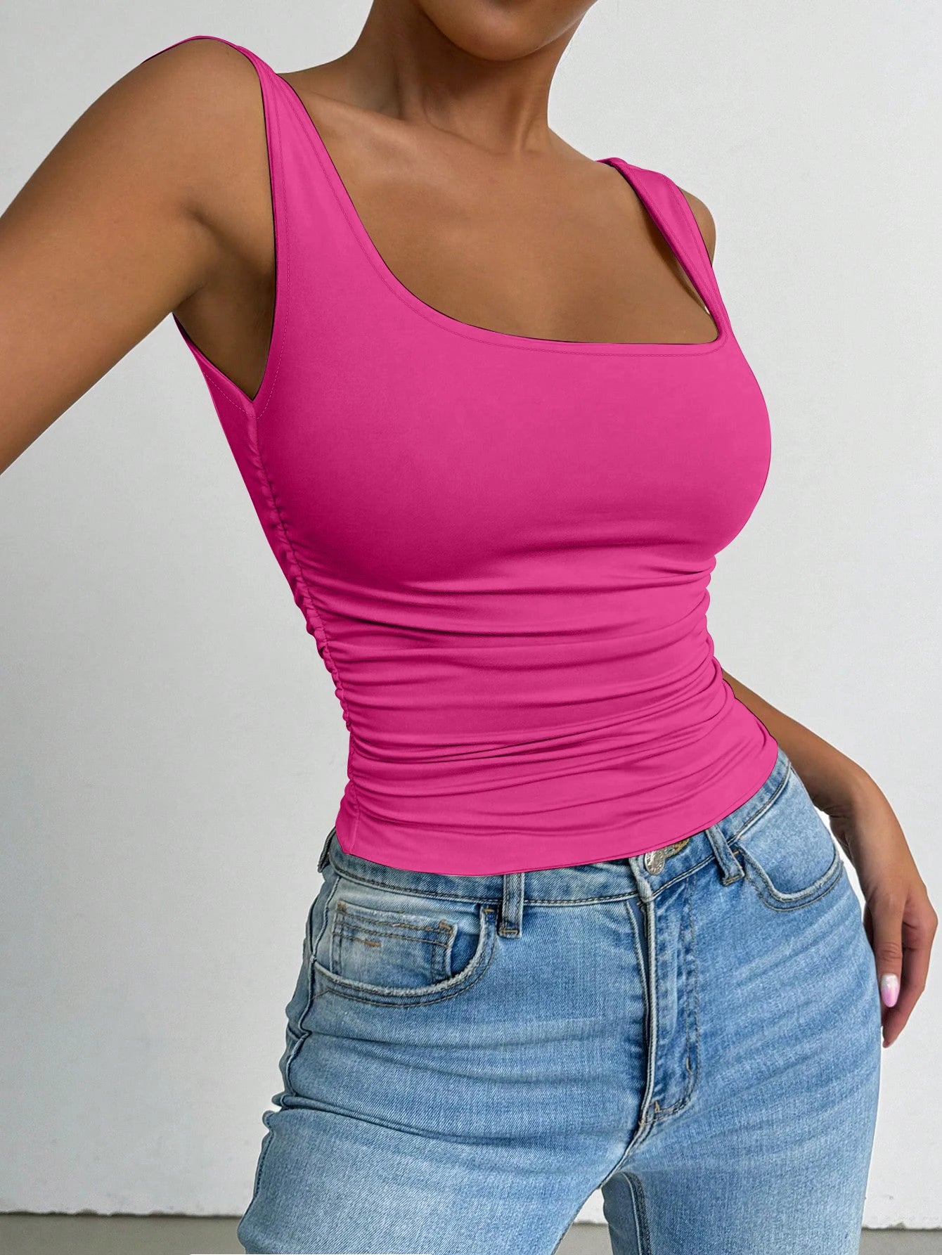 New Fashion Women's Slim Fit Versatile Solid Color Vest