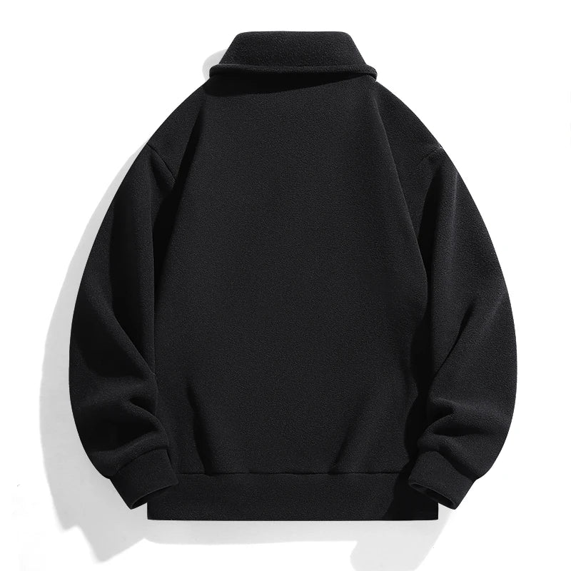 Plus Size Men Sweatshirt Half Zip Long Sleeve Pullover 6XL 7XL 100-175kg Solid Color Tops Autumn Winter Big Size Men Clothing