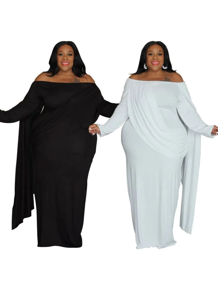 5XL 4XL Plus Size Clothes Dresses Women Cascading Ruffle Robes Summer Autumn White Loose Street Style Casual Big Size Maxi Dress