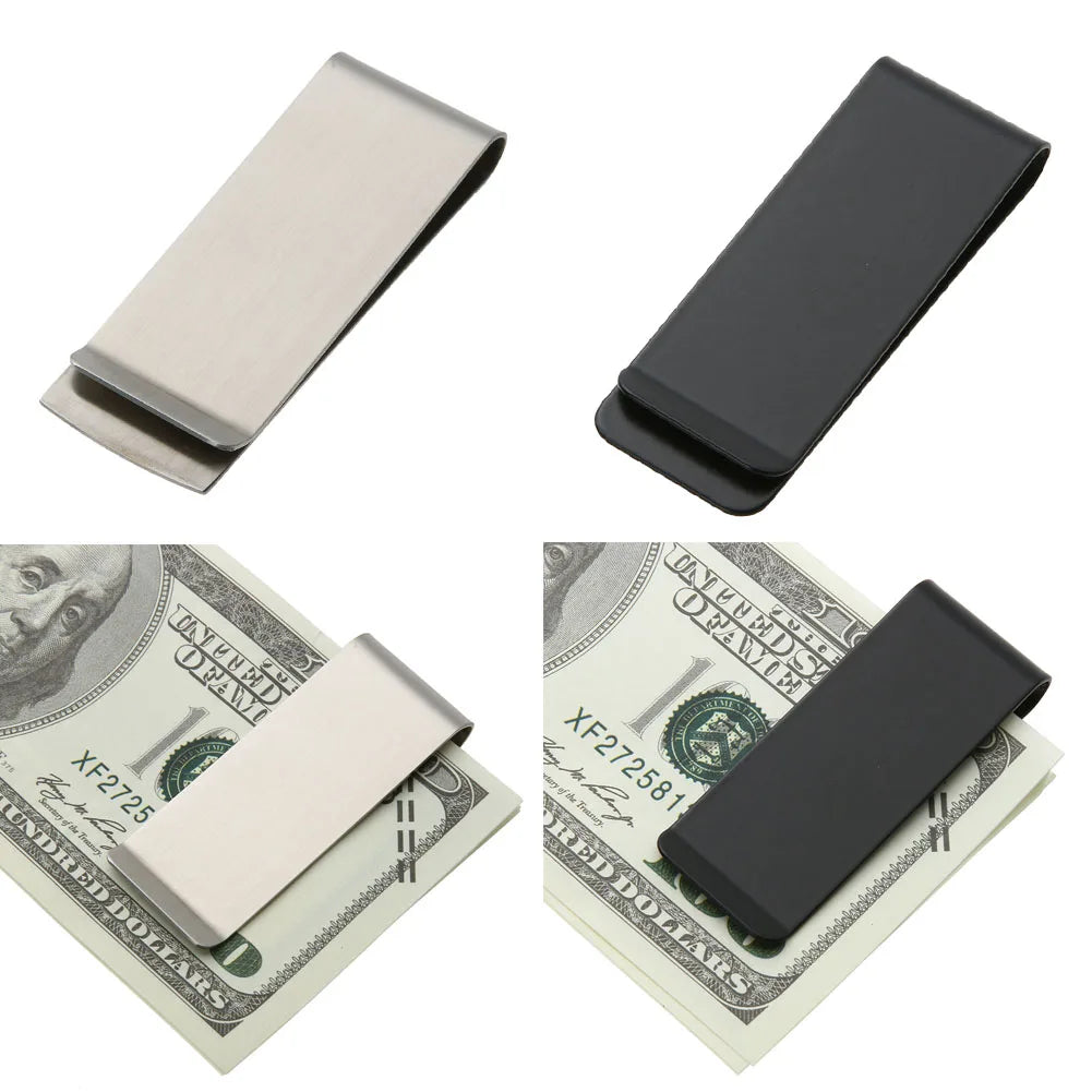 1-5pcs Stainless Steel Metal Money Clip Creative Banknote Clip Belt Clip Personality Bookmark Clips Wallet Ticket Folder