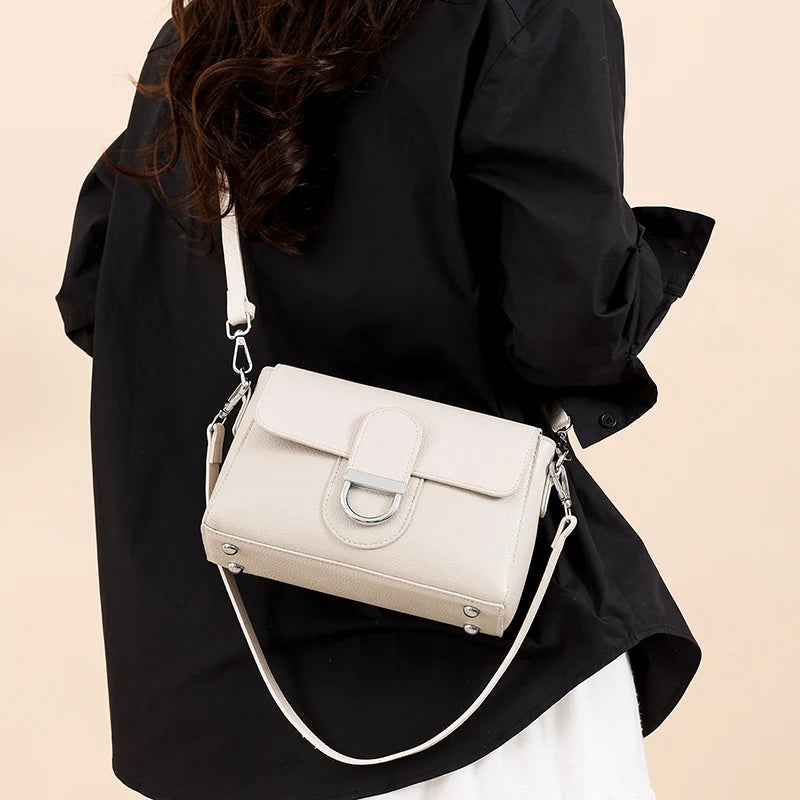 Luxury Brand Genuine Leather Handbag Women Fashion High Quality Solid color Cow Leather Shoulder Crossbody Bag Female Tote Bags