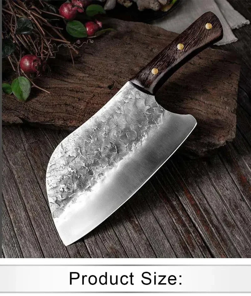 Wood Handle Kitchen Boning Knives Meat Cleaver Vegetable Bone Chop Butcher Knife Stainless Steel Professional Hand Forged Knives