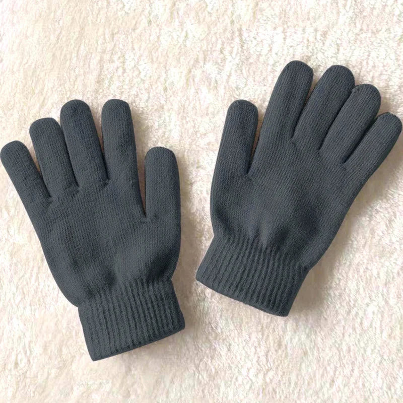 Women Knitted Gloves Autumn Hand Warmer Winter Thicken Full Finger Mittens Short Wrist Warm Gloves Unisex Outdoor Gloves