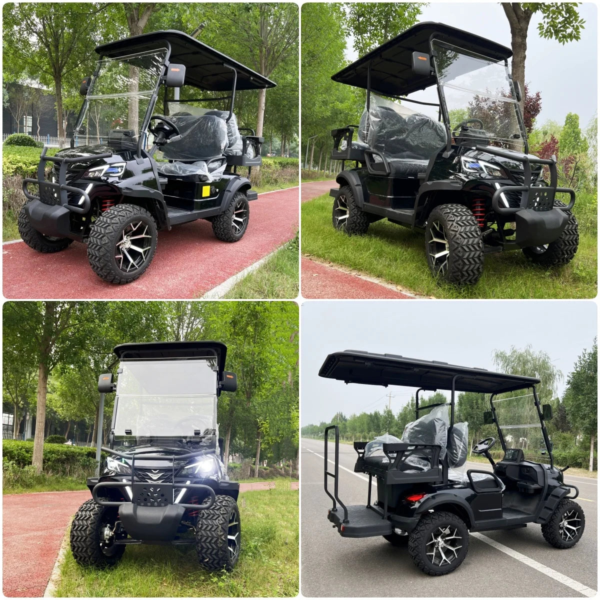 China New 4+2 6 Seat Electric Car Low Speed Electric Off-Road Vehicle Folding Seat Electric Golf Cart With 60V 72V Battery