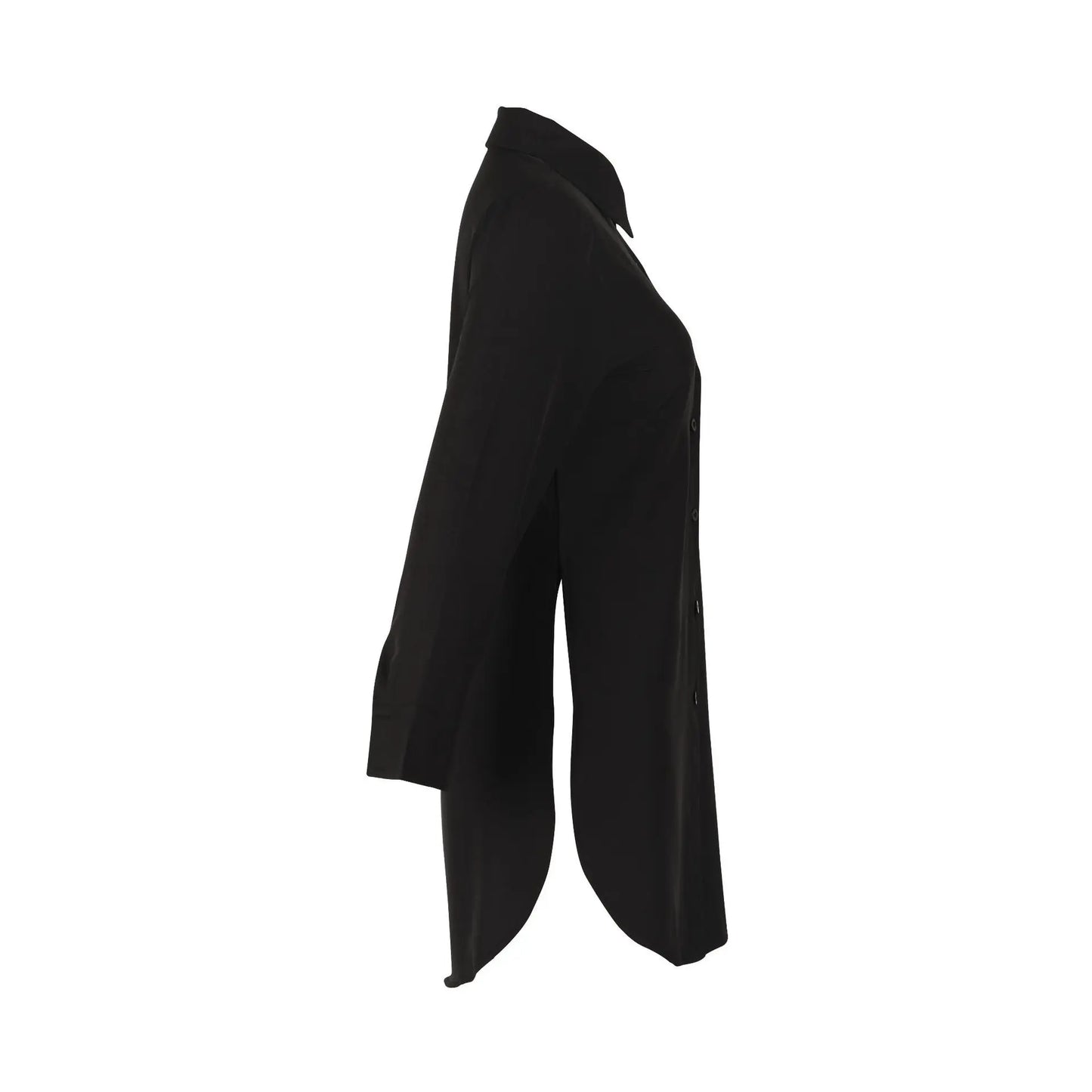2025 New Casual Women Shirt Solid Color Turn Down Collar One Breasted Female Slit Shirt Long Sleeve Sexy Versatile Commuting Top