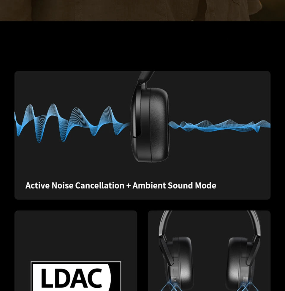 Edifier WH950NB Active Noise Cancelling Wireless Headphones Hi-Res Wireless Audio Dual Device Connection Bluetooth 5.3 Headset