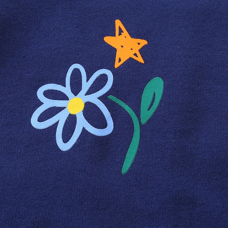 Little maven Children's Clothing Kids Clothes Girls 2026 New Autumn Spring Cartoon Rainbow Flowers Sweatshirts Tops Cotton