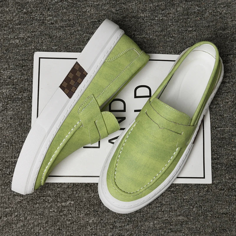 Designer Brand Men's Loafers Green Casual Shoes Men's Lightweight Soft Soled Walking Flat Shoes Brown Luxury Sneakers for Men
