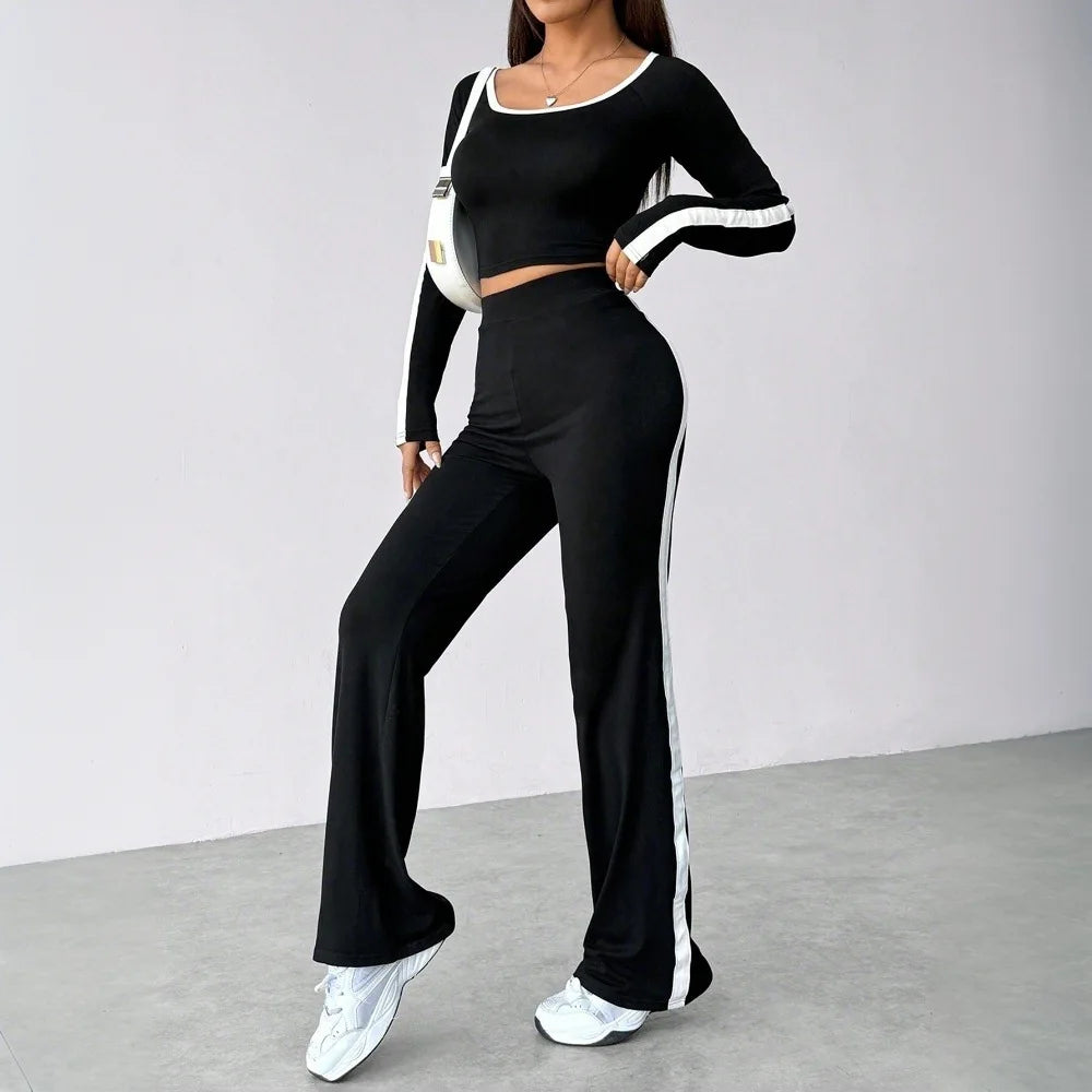 Women's Simple Style Fashion Suit 2025 Autumn and Winter New Style Fashionable Versatile Leisure Sports Two-piece Suit