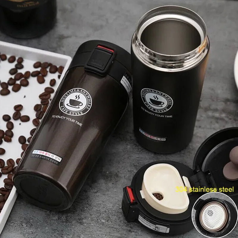 380ml Double 304 Stainless Steel Coffee Mug Leak-Proof Thermos Mug Travel Thermal Cup Water Bottle Thermos Cup
