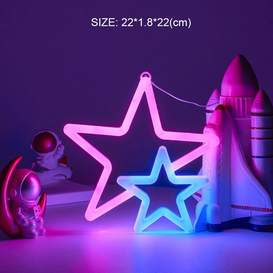 LED shaped lamp, double-sided neon light, letter light string, proposal and confession decoration light, night light