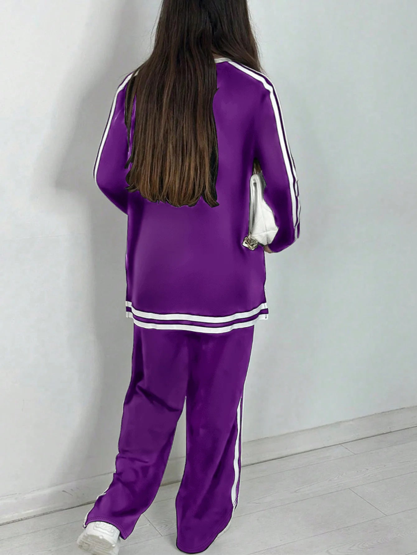 2025 Women's Sweat Suit Spring Autumn New Leisure Clothing Fashion Elegant Tops T-shirt Pants 2 Two Piece Set For Women