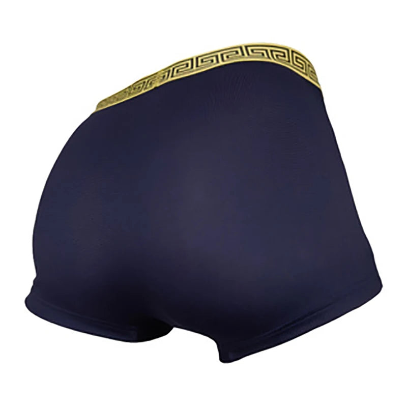 Men's 5-Pack Milk Silk Boxers - Luxe Greek Key Waistband