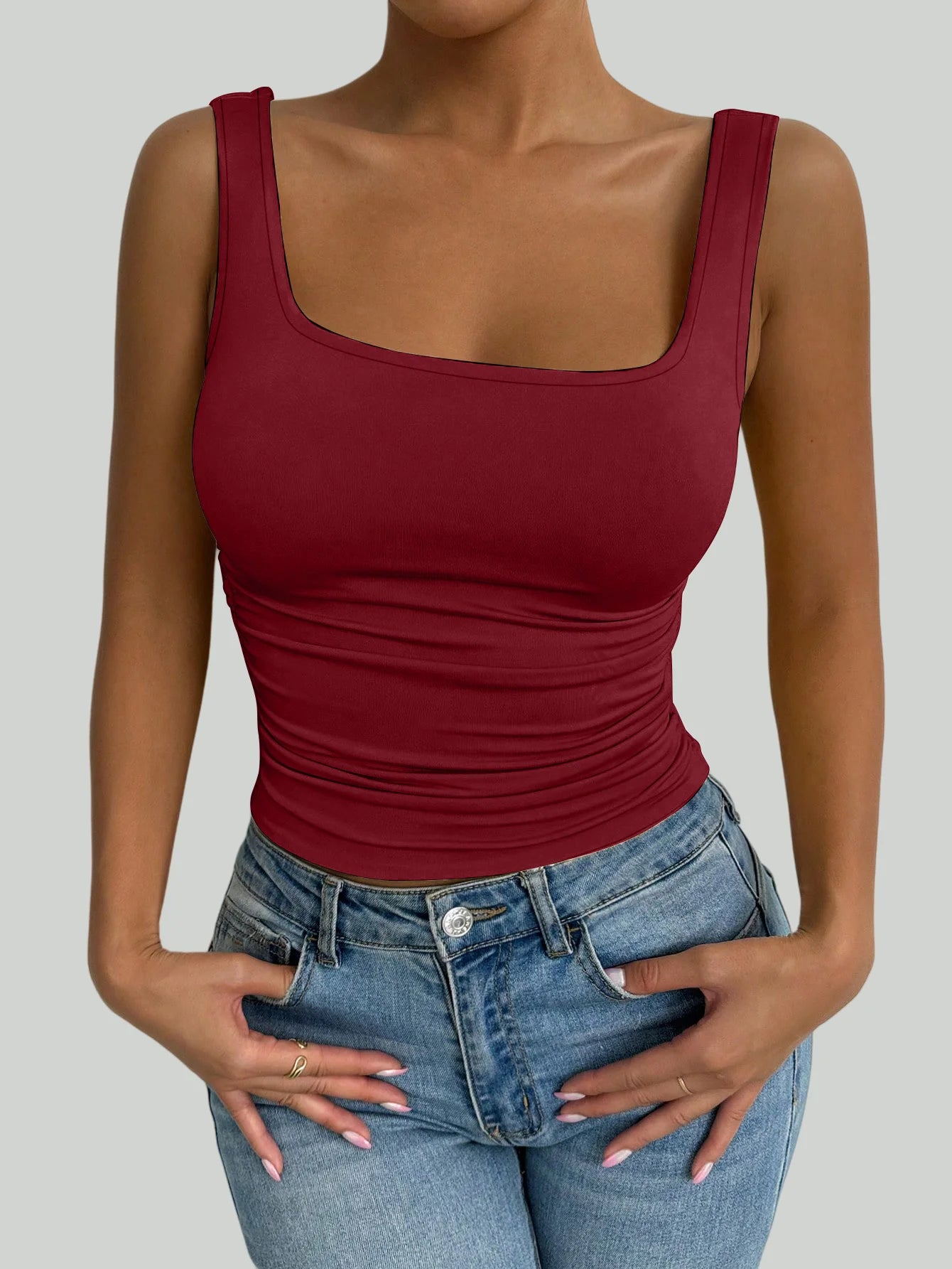 New Fashion Women's Slim Fit Versatile Solid Color Vest