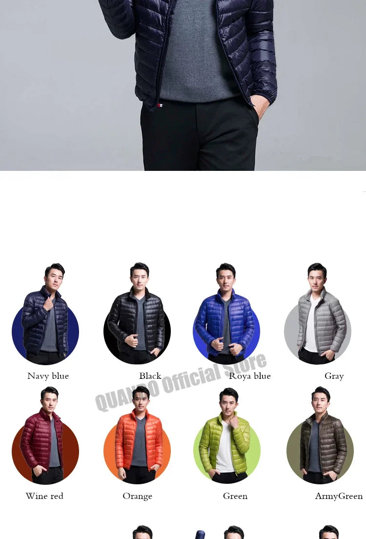 2024 New Arrivasl Men's Ultra Lightweight Packable Down Jacket Autumn Spring Winter Water and Wind-Resistant Breathable Coat