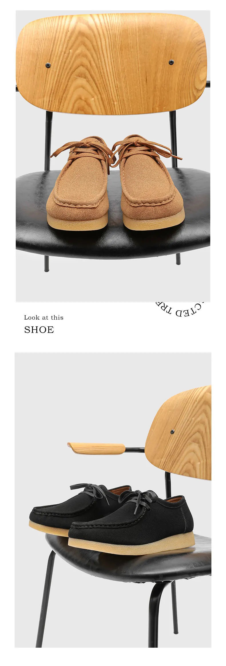 Retro Handmade Men's Casual Shoes Low Top Velvet Surface Smoke Rubber Spring Autumn British Style Flat Heel round Toe N-1