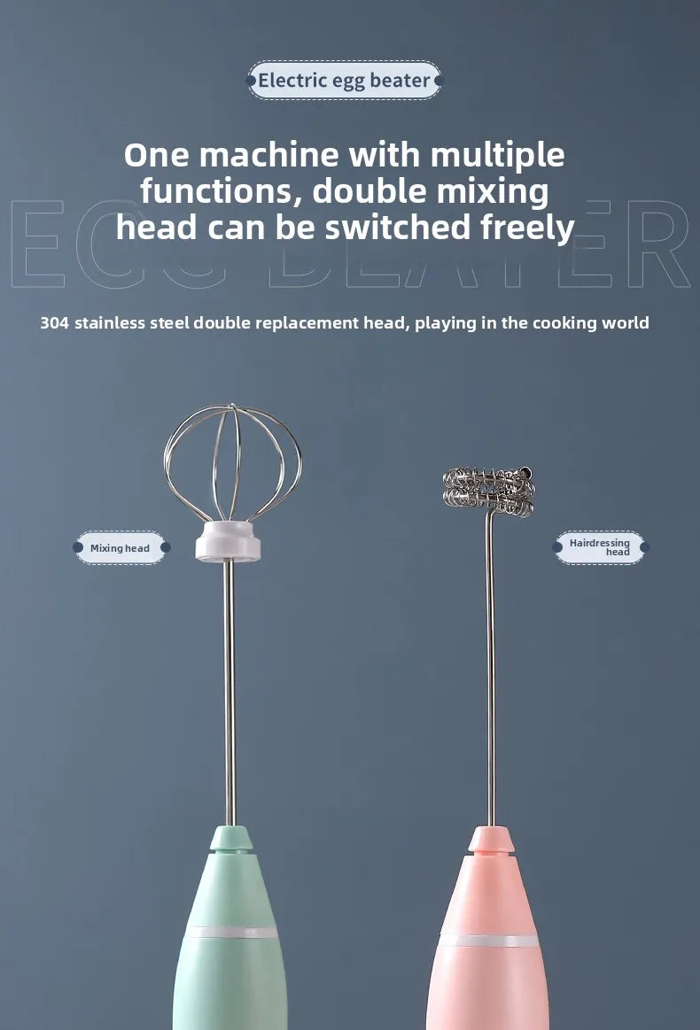 Electric egg beater, milk frother, 3-speed USB charging handheld cream mixer, cream stick, kitchen tool, food mixer