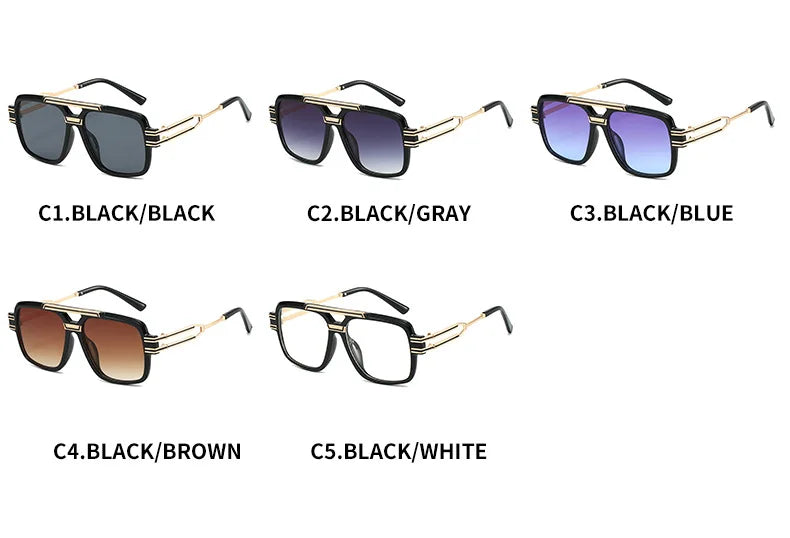 Square Sunglasses for Men Women Luxury Vintage Fashion Transparent Lens Sun Glasses Gafas De Sol Hombre Lunette Soleil Femme