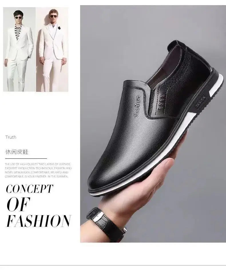 Leather Casual Shoes Man Black Loafers Shoes Men Luxury Designer Slip on Shoes for Men 2022 Zapatos De Hombre Chaussure De Homme