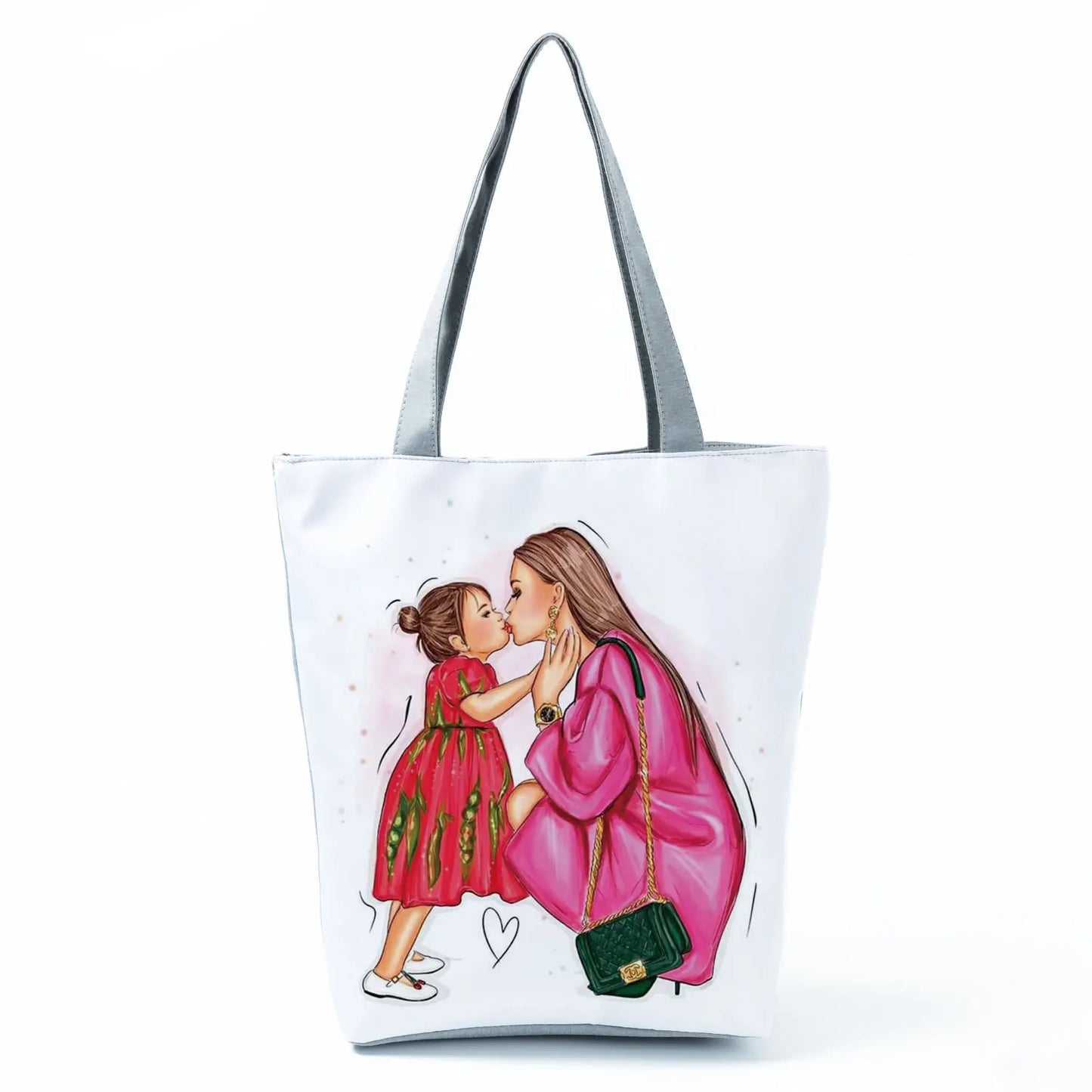 Golden Afro Woman Printed Handbags Pretty Fashion Shoulder Bag Eco Portable Shopping Bag High Capacity Beach Bag Practical Tote