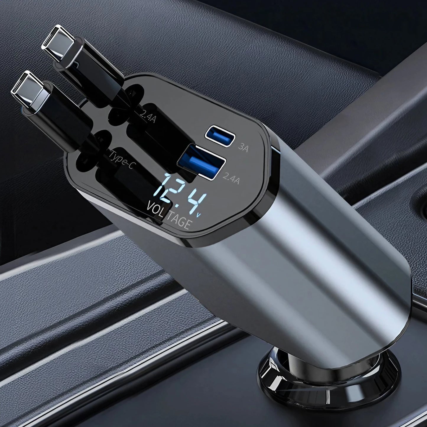 High Quality 3.1A Dual USB Car Charger 2 Port LCD Display Voltmeter 12-24V Cigarette Lighter Socket Car Charger Adapter