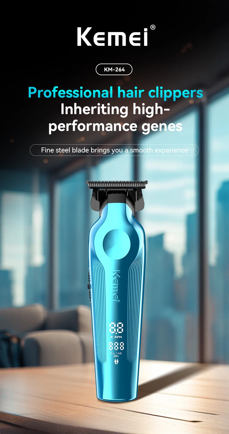 kemei Salon Rechargeable Trimmer Clipper High Speed Motor Barber Hair Trimmer Clipper KM-264