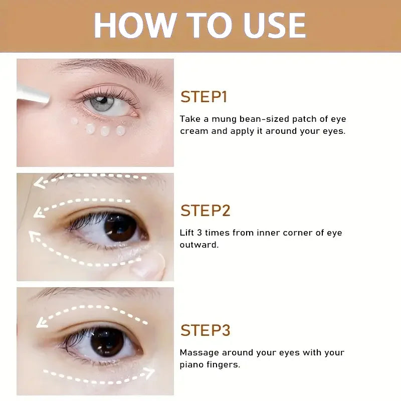 Honey eye cream with hyaluronic acid, collagen suitable for all skin types, moisturizing and firming, gentle and easy to absorb,