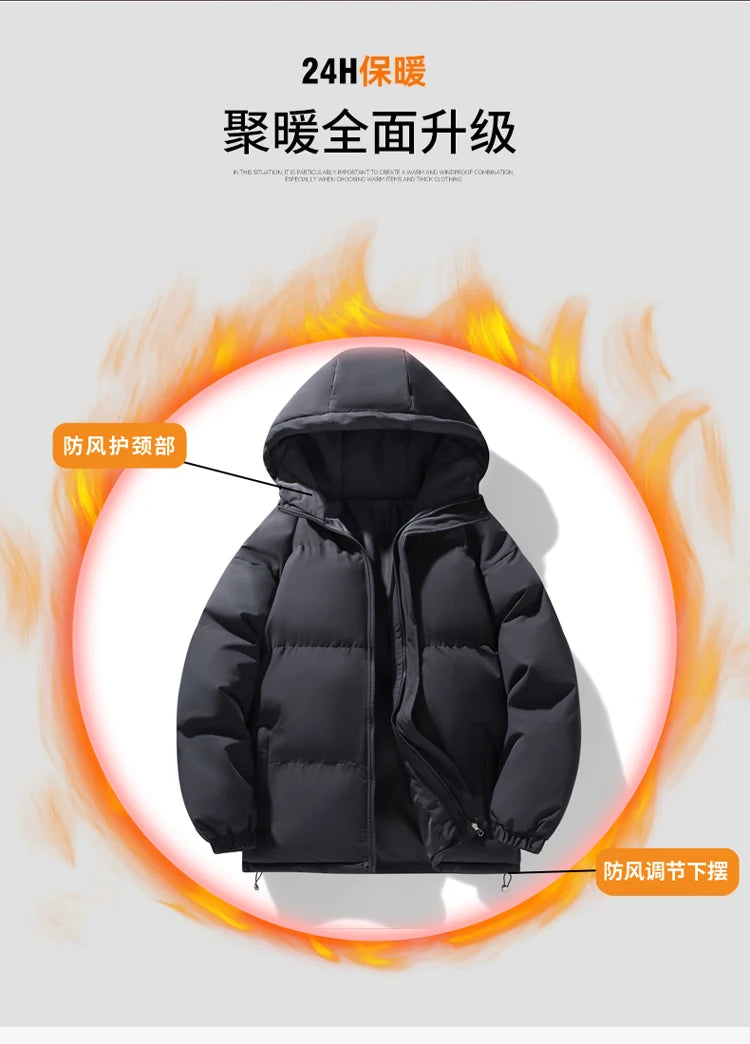 2026 new arrival winter jacket sill-like cotton jackets men,mens fashion thicken warm parkas trench coat male size M-4XL