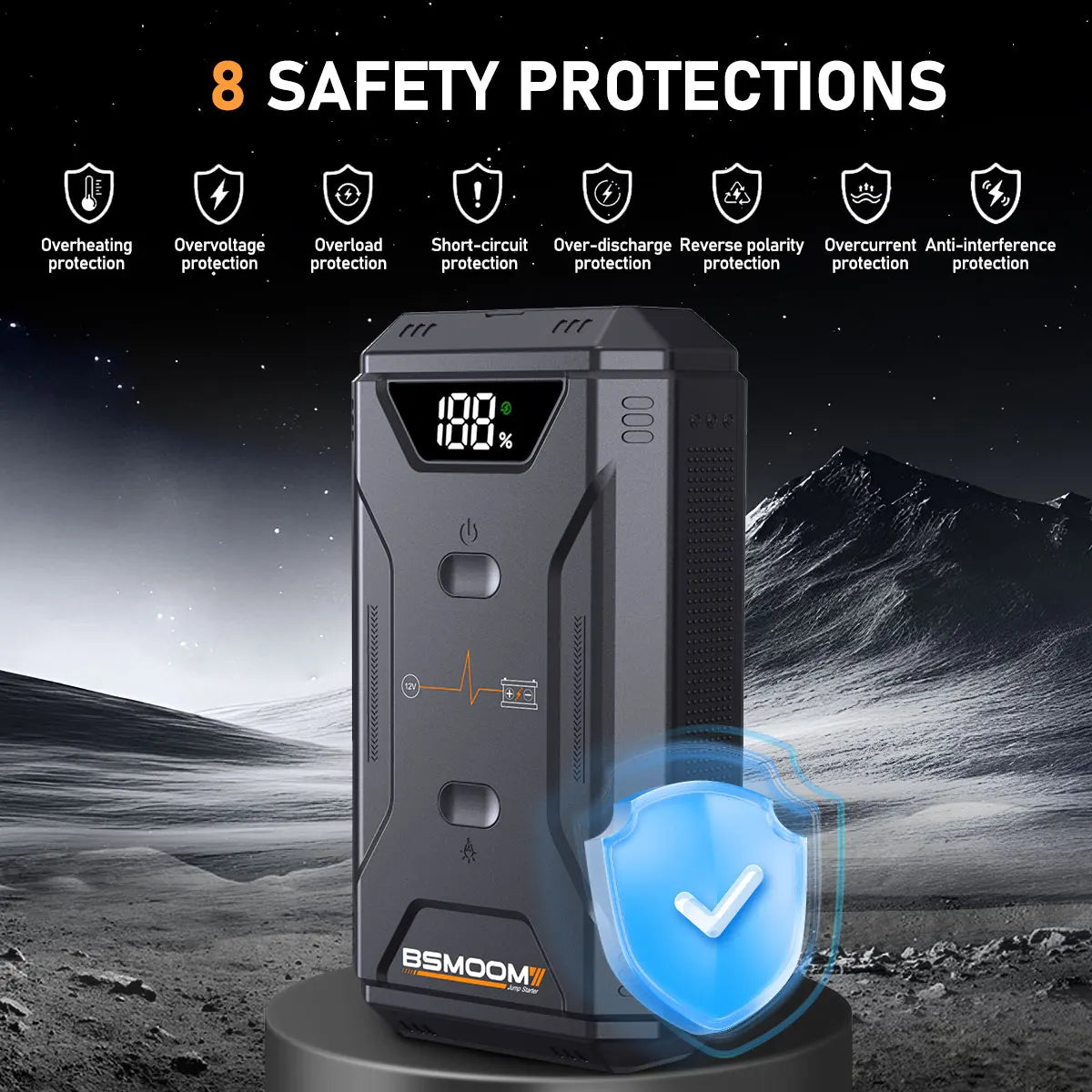 Professional Car Battery Starter Power Bank 5000A Jump Starter Portable 12V Car Battery Booster with 150PSI Air Pump