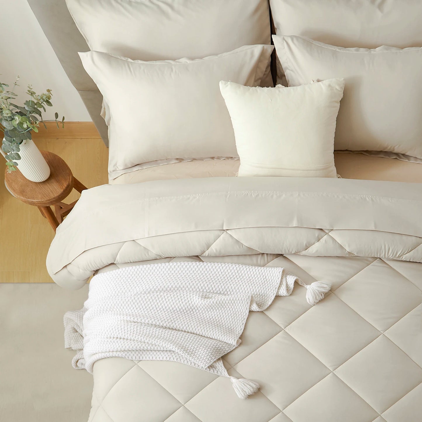 Comforter Set - 5/7 Pieces in a Bag, Bedding Sets with Comforters, Sheets, Pillowcases & PillowShams
