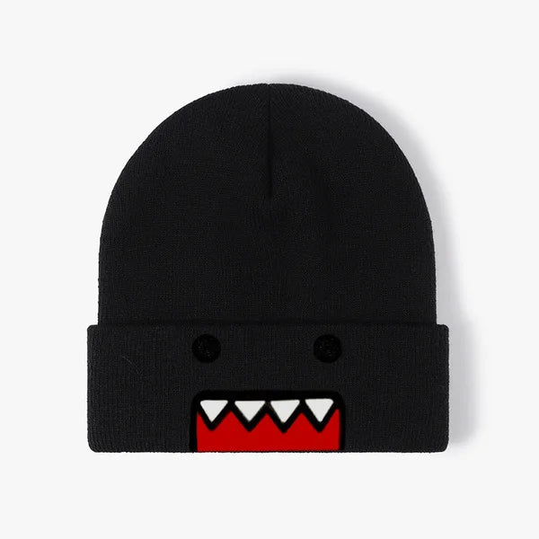 Domo Kun Cartoon Embroidered Knitted Hat Autumn Winter Outdoor Warm Windproof Hip Hop Casual Trendy Style for Men Women