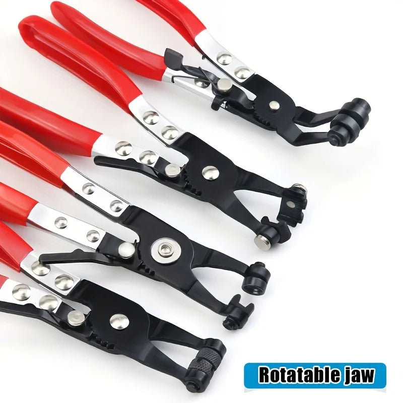 9pcs Hose Clamp Pliers, with Flexible Wire Long Reach Hose  Swivel Jaw and Flat Band Pliers，Hose Clamp Tool