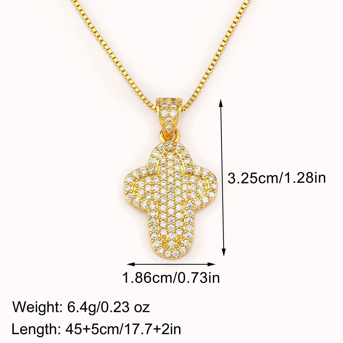 Nidin New Trendy Personality Design Cross Pendant Necklace For Women Men Shiny Crystal Zircon Charm Jewelry Daily Party Gifts