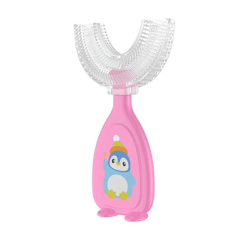 360 Degree U-Shaped Kids Toothbrush Soft Silicone Bristles Waterproof Oral Care Teeth Whitening Children's Health Brush