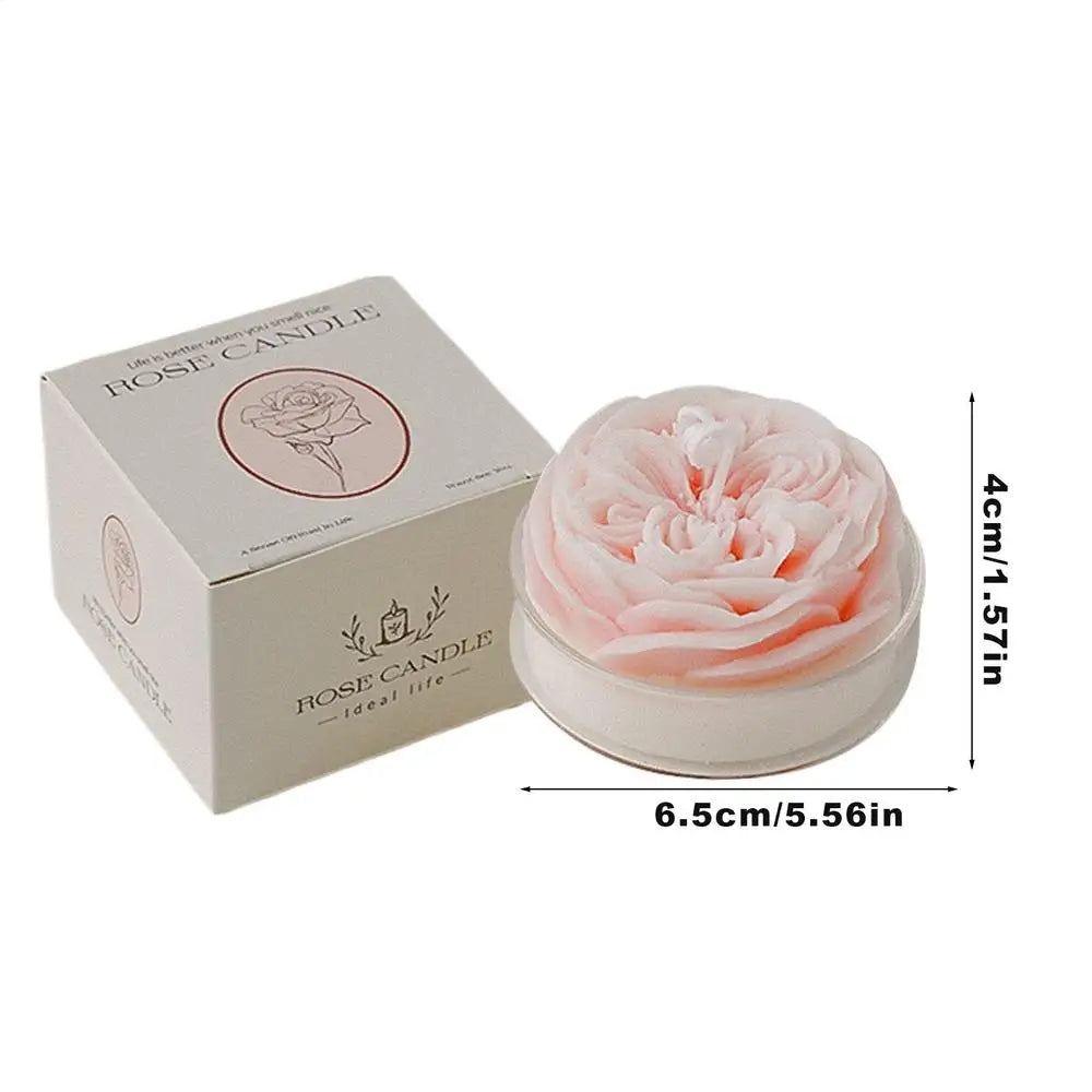 1Pc Beautiful rose Flower Scented Candle Smokeless Low Temperature Soy Wax Aromatherapy Candles Ornament Home Decoration Gifts