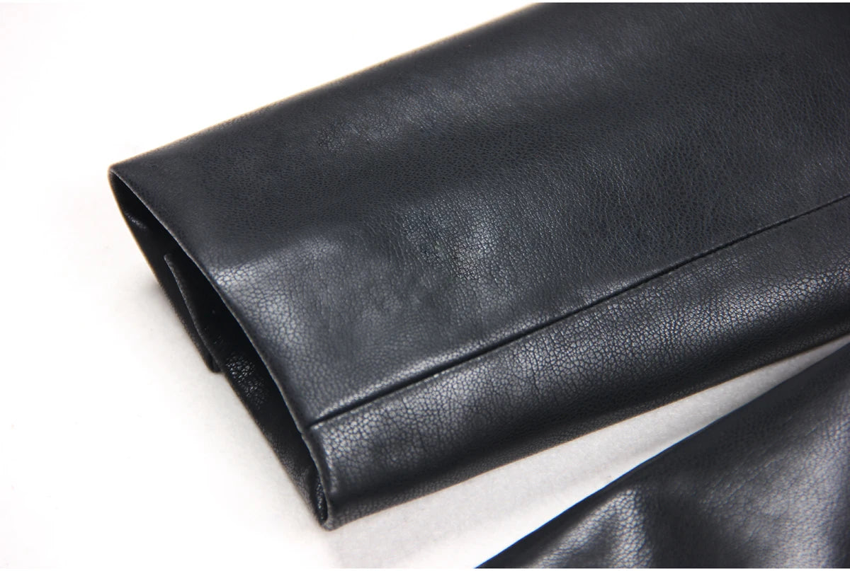 2024 Spring And Autumn New High-end Fashion, Simple Temperament, Slim Slim Skin, Women's Pu Leather Suit Skirt Dress