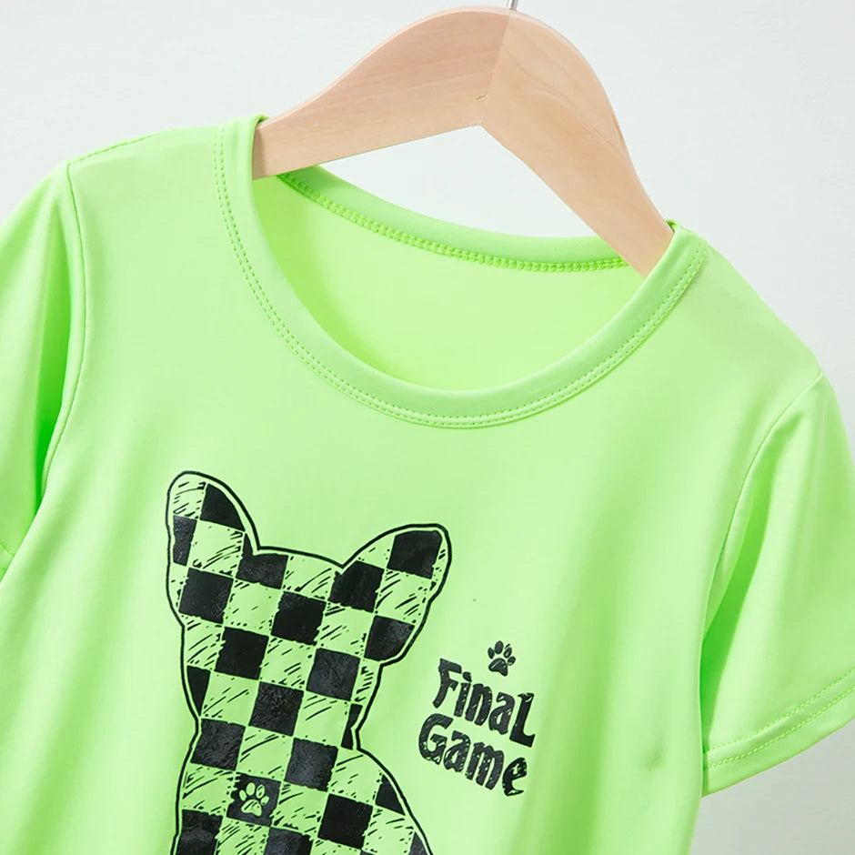 8/2 Pcs Children's Summer Cute Printing Suit Boy Casual Fashion Pocket Bear Short Sleeve Girl Sweet And Cute Joker Comfort Short