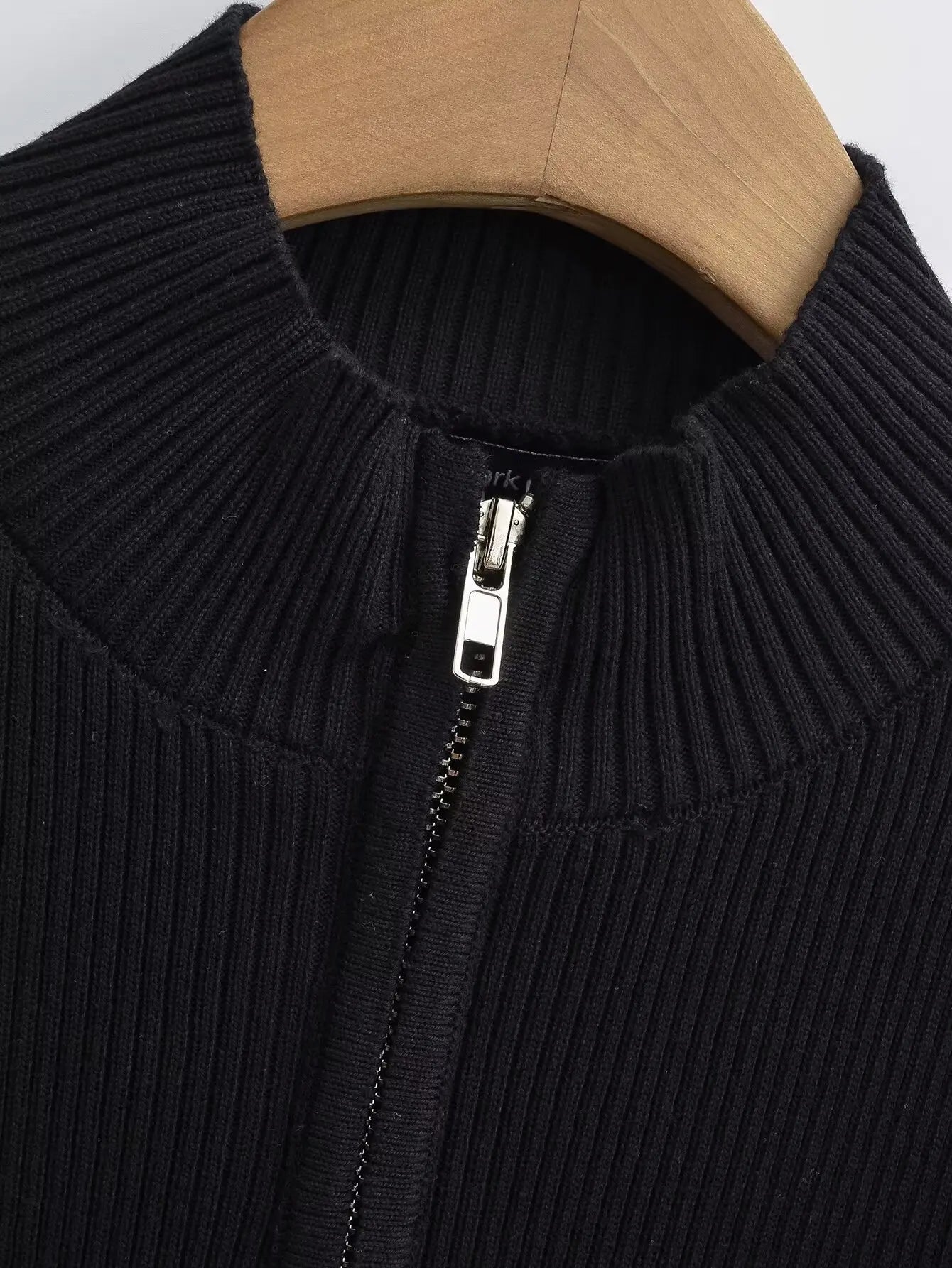 Slim Fit American Style Knitted Cardigan Women's Double Zipper Open Front Pure Desire Autumn Fashion Outerwear BM Style