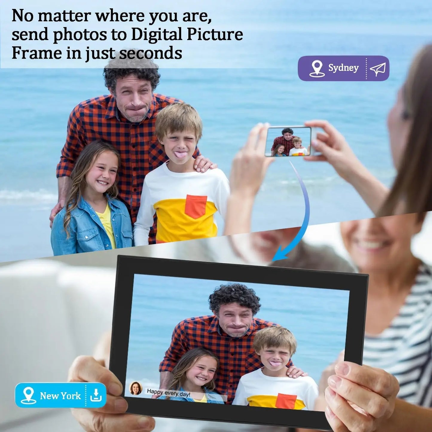 15.6 inch built in 32GB WiFi Large touch ips digital photo frame 1920*1080 Digital Frame via Uhale app
