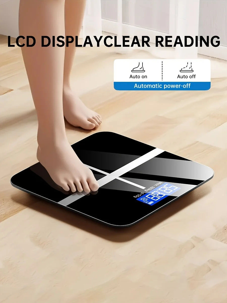 Digital Bathroom Scale 396lb, High-Precision Weight Scale with LCD Display, KG/LB Switch, Ultra-Wide Platform, Temperature