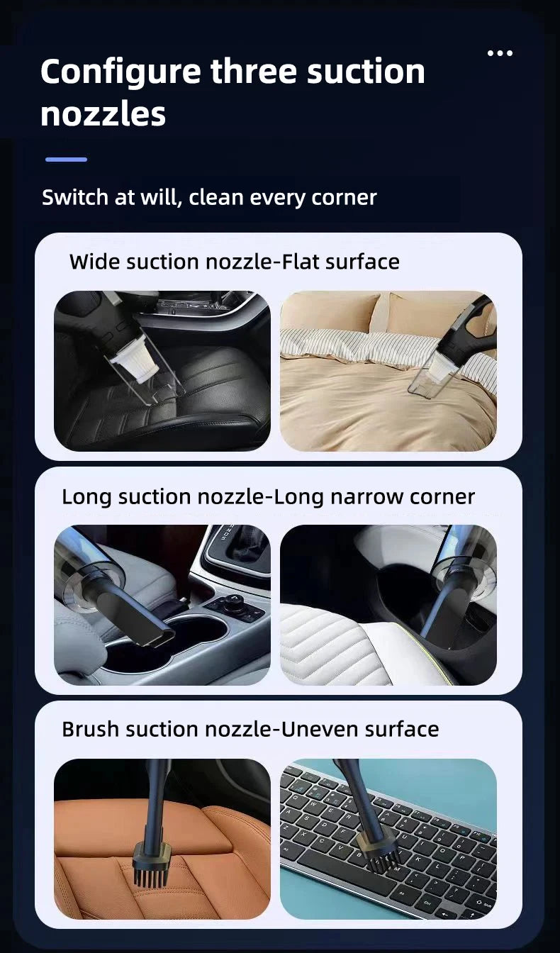 Auto multifunctionele stofzuiger Handheld krachtige zuigkracht Oplaadbare auto en thuis Kleine draadloze stofzuiger voor tweeërl